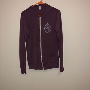 Maroon full zip hoodie
